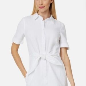 Vineyard Vines White 4 Westerly tie front Dress Costal Grad Linen Scandi Girl